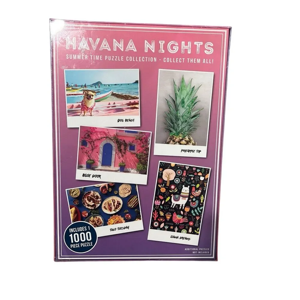 Havana Nights Pineapple Top Jigsaw Puzzle 1000 Piece Sealed Summer Tropical Art